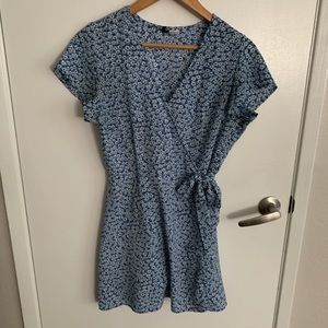 H&M Blue Flower Wrap Dress